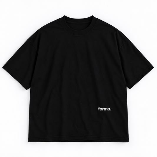 Polera No Hay Forma negra, vista frontal