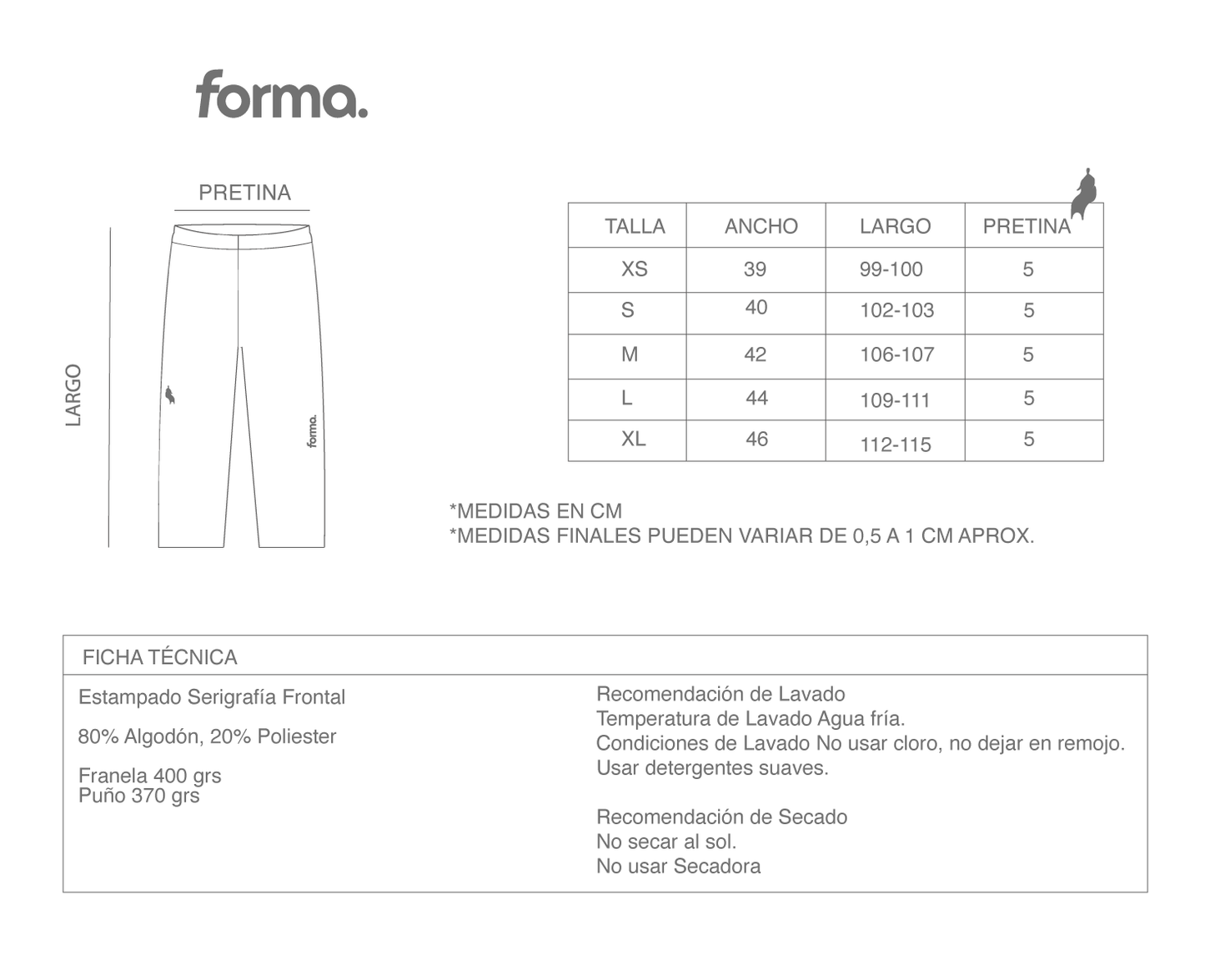 PANT BUZO FORMA NEGRO