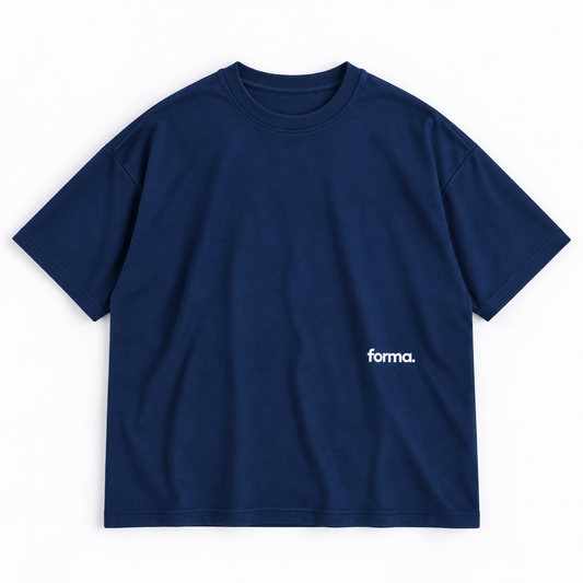 Polera azul oversized FORMA, vista frontal