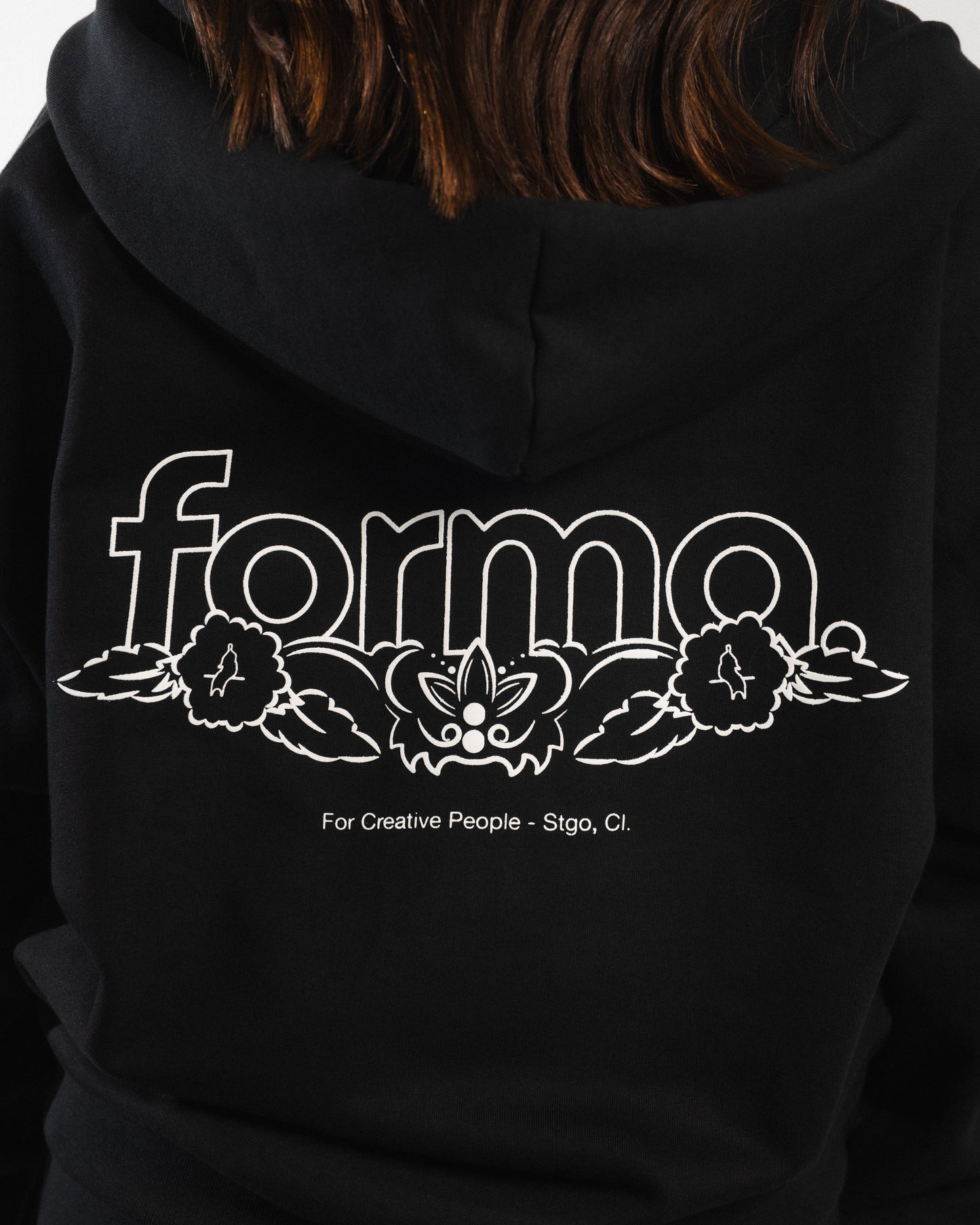 ZIP HOODIE FORMA NEGRO