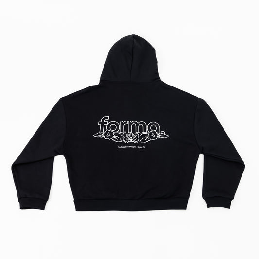 ZIP HOODIE FORMA NEGRO
