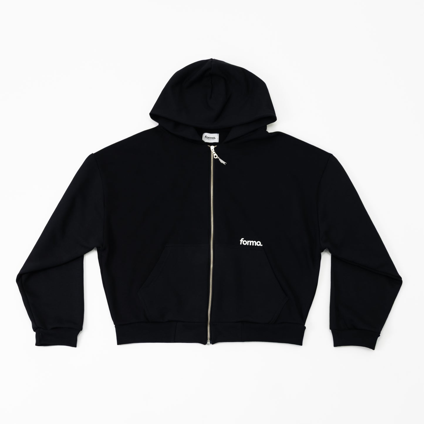 ZIP HOODIE FORMA NEGRO